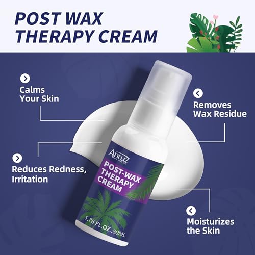 Image of ANRUZ Waxing Kit for Women Men - Digital Wax Kit for Hair Removal with Post-Wax Cream, Silicone Bowl & 55 More Accessories, at Home Use Warmer for Body, Bikini, Eyebrow, Face, Sensitive Skin