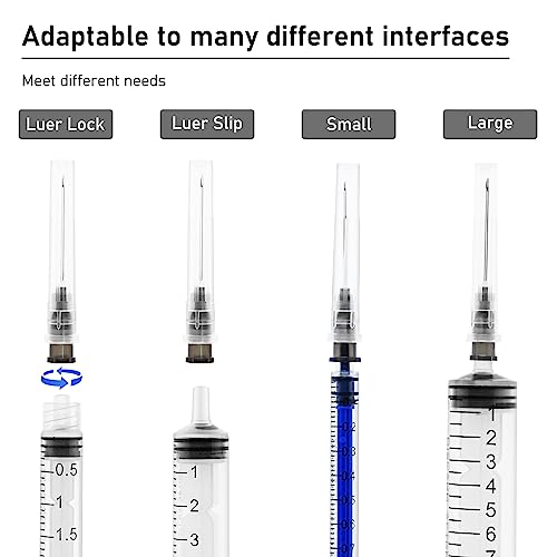 Image of 100Pack 22 Gauge 1 Inch Lab Needles, Disposable Luer Lock supplies