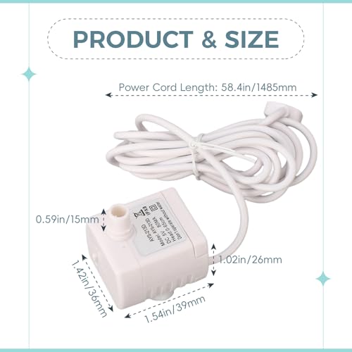 Mini bomba de agua USB para fuentes de gatos miniatura 3