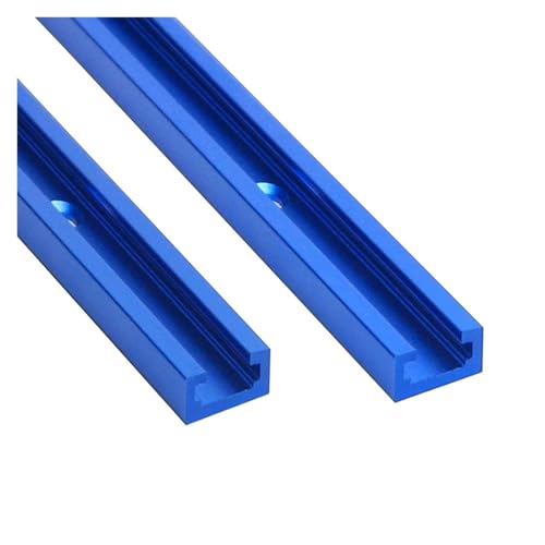 Riel en T de aluminio, abrazadera for riel de inglete con ranura en T de 19' y tope for mesa de fresadora y sierra de cinta de 30-50 cm(Blue,40cm)