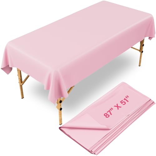 Noverlife 87x51in Massage Bed Cover Reusable Wax Mat for Esthetician Bed Wax Bed Cover PVC Reusable Pink Wax Pad Lash Bed Cover Massage Table Cover Protector Washable Tattoo Table Cover for Salon