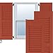 Ekena Millwork RW101LV12X67CLH Two Equal Louver Exterior Wood Shutters, 12"W x 67"H, Colorful Leaves