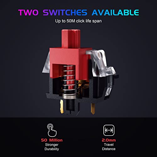 Image of TK87 Mechanical Gaming Keyboard, RGB Rainbow LED Backlit TKL 87 Keys Anti-Ghosting PC Gaming Wired Keyboards for Windows /Mac (Red Switch, White)