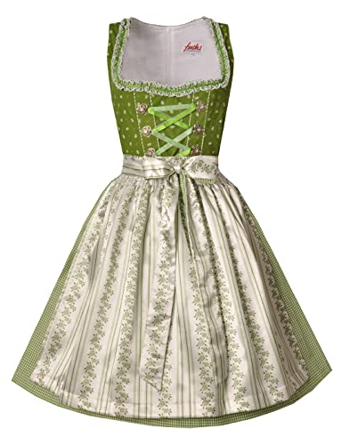 Dirndl midi 60 cm Hollstadt grün/weiß Fuchs, Gr. 38