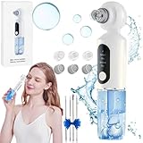 Blackhead Remover Vacuum,Blackhead Extractor,Hot Compress Water Cycle Pore Vacuum,4-Speed Adjustable USB Charging with 6 Suction Heads Pore Extractor,Pore Cleaner for Men and Women