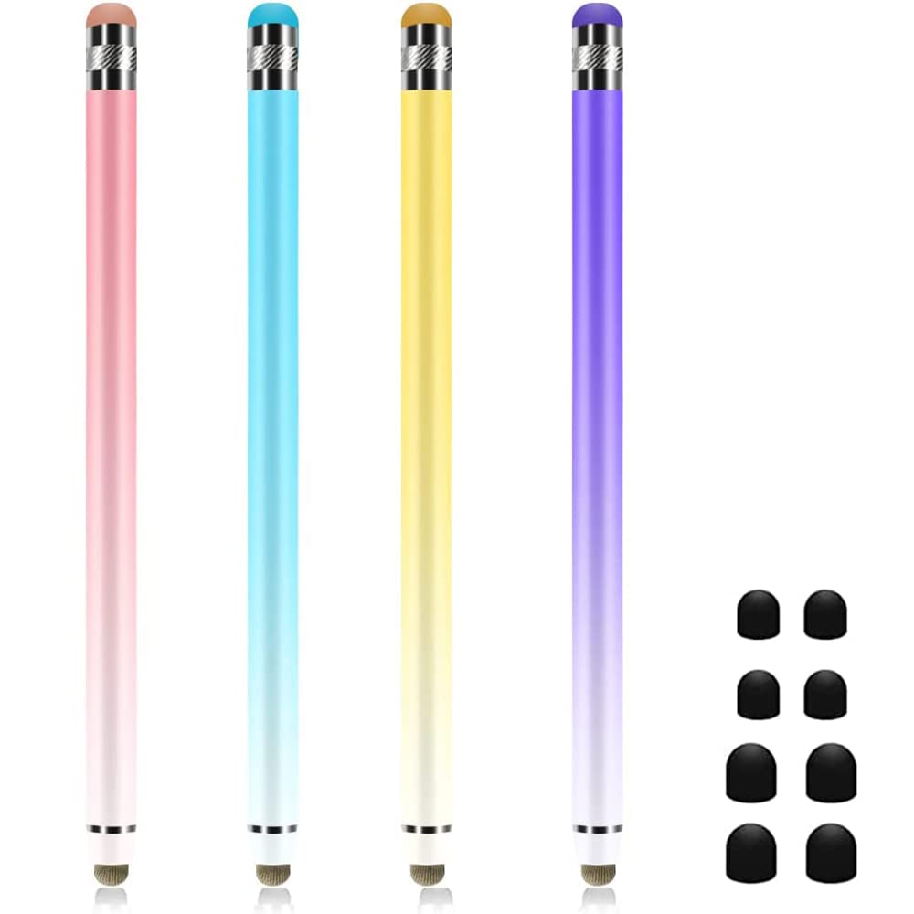 4pcs Stylus Pen for Touch Screen, High Sensitivity Capacitive Stylus Universal Touch Screen Pen with 8 Replaceable Tips for iPhone iPad Samsung Tablet Phone All Universal Touch Screen Devices