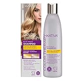 Kativa Color Therapy Champú Matizador Violeta Azul para Cabellos Rubios, Grises y Canas - 250 ml