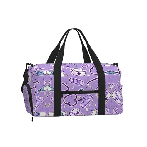 Bolsa de equipaje deportiva maleta de mano morada para viajes y entrenamiento diario