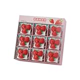 9PC-Creative Personalized Grape Straw Berry-Shaped Rubber Rubbing Students Student Study Test Classroom Stationery-(Strawberry)