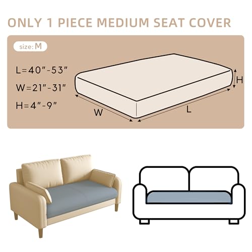 KaviKon Stretch Sectional Couch Covers, Wear Resistant L Shaped Sofa Slipcovers Washable Soft Protector Anti Slip Love Seat Couch Cushion Covers for Dogs (1 Piece Loveseat Cover, Herringbone Coffee) — view 4