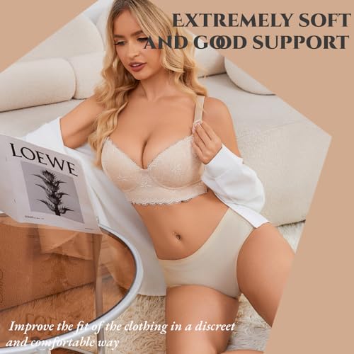Image of Push Up Bras for Women Lace Underwire Add One Cup Bra with Support Smoothing Bra(34B-46DD)