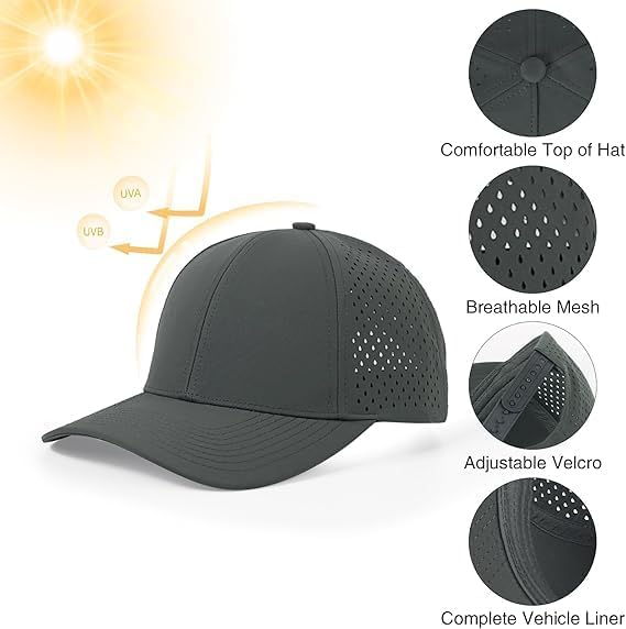 Custom Quick Dry Baseball Cap Embroidered Logo/Text Mesh Snapback Hat Sun Rain Protection Golf Ball Cap for Men Women - Image 4