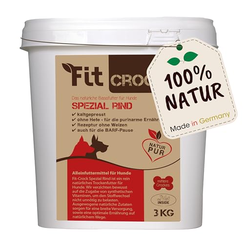 cdVet Fit-Crock Hundefutter trocken Spezial Rind Mini 3 kg, purinarm & getreidefrei