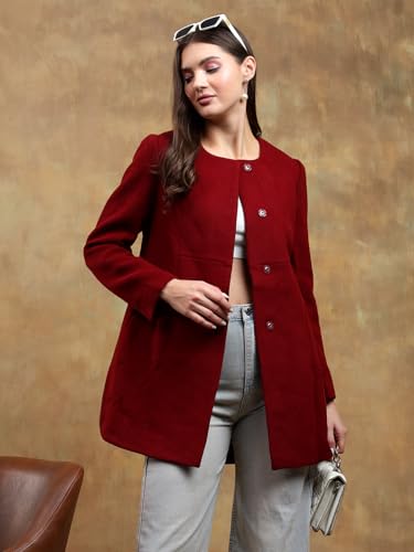 Image of KOTTY Womens Cotton Blend Standard Length Elegant Style Coat - Classic Style with Modern Detailing