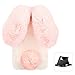 Shinyzone Coque pour Xiaomi Mi 10t Pro Mignon 3D Lapin Oreille Peluche Fourrure,Cheveux Moelleux Hiver Chaud Bling Brillant Cristal Diamant TPU Housse Arrière de Protection,Rose et Blanc