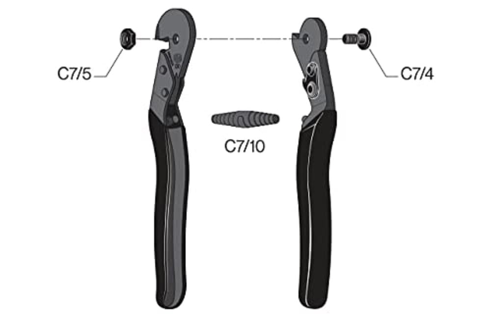 FELCO CDO Einhand-Kabelschere (Schnittdurchmesser 5 mm, für Stacheldraht, Drahtschere, Länge 195 mm, Gewicht 280 g)