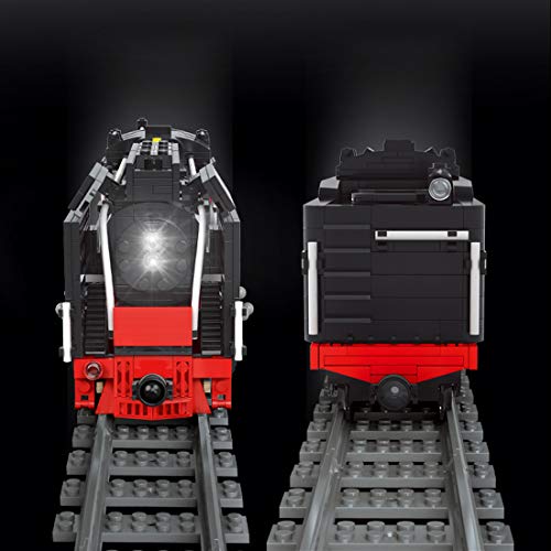 JYFLY Technik Zug Eisenbahn, Ferngesteuert Zug mit Motor & Schienen, Bausteine Zug Dampflokomotive Modellbausatz… – Bild 3