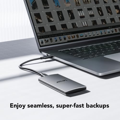 Lexar 2TB ES3 External SSD, Up to 1050MB/s Read, Storage Expansion, Compatible w/USB-C Smartphones, iPhone 15/16, PC, Mac, Tablets, Sleek & Sturdy Design, Silver (LES3XXX002T-RNSAU)
