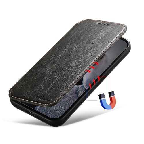 Coque iPhone 17 Air bleu en cuir rétro pour vos sorties citadines - 4
