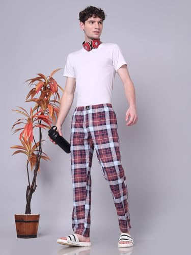 Image of Urban Scottish Men's Lounge Pants 100% Cotton Men's Lounge Night Pant Comfortable Leisure-Wear Lower with an Elastic Waist-Band and Regular Fit Track Pants, Machine Washable Stay at Home