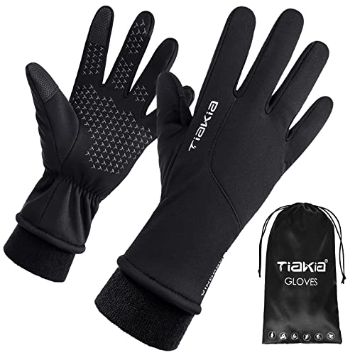 Tiakia Warme Handschuhe Unisex, Winter Handschuhe Sporthandschuhe Herren Fahrradhandschuhe Winddichte 4-lagige Wärme, Atmungsaktiv Laufhandschuhe Touchscreen für Outdoor Wandern Joggen Radfahren, XL Cover