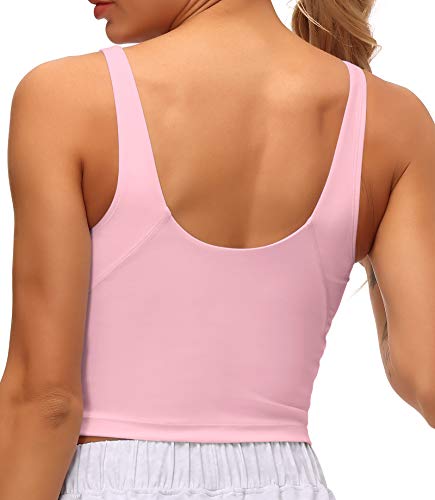 Image of Dragon Fit Sports Bra for Women Longline Padded Bra Yoga Crop Tank Tops Fitness Workout Running Top
