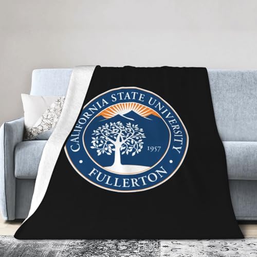 Cal State Fullerton Titans Fleece Blanket Very Soft Microfiber Flannel Blanket for Couch Warm and Cozy