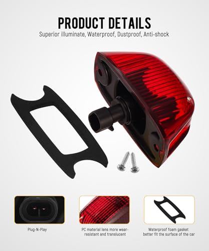 image for Partsam 1pcs Rear Cab Marker Roof Light Rear Roof Mounted Cab Light La