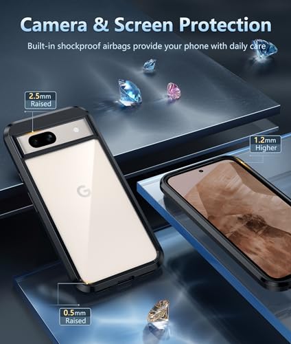 Fntcase YD-1.5G-FGH-GPXL8A-02 For Google-Pixel 8A Case Clear: Support Wireless Charging Military Grade Drop Protection Anti Yellowing Cell Phone Cover - Rugged Durable Shockproof Protective Bumper thumb #3