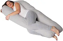 Travesseiro de corpo para Gestante Gravida 1,20x60 micropercal 200 fios (CINZA)