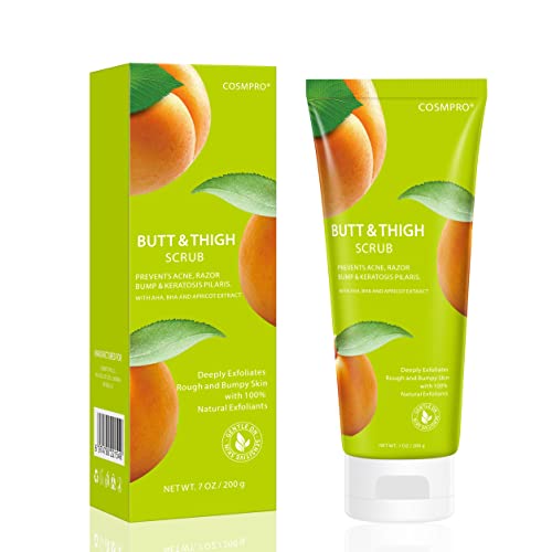 Cosmpro Butt Exfoliating Body Scrub for Butt Acne, Razor Bump & Ingrown Hair Treatment for Bikini Area | KP Bump Eraser Body Scrub for All Skin Type With AHA, BHA And Natural Ingredients, Butt Scrub Wash Prevents Acne