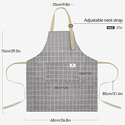 image for NLUS 2 Pack Waterproof Cooking Aprons, Adjustable Bib Soft Chef Apron 