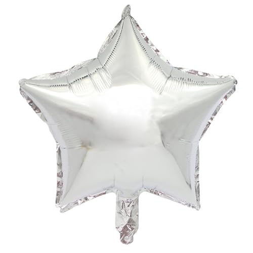 MEETINGU Silver Star Balloons 18 Inch Star Balloons Foil 10PCS Foil Star Balloons Mylar Balloons Silver Star Foil Balloons Party Decorations for Birthday Party Anniversary Wedding Baby Shower Supplies