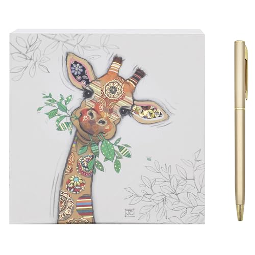 L & P Home & Gifts Bloc mémo Gina Girafe | Conçu par Bug Art | Bloc mémo artistique carré pour bureau, maison ou école | Bloc mémo Murphy Mutt avec de jolis motifs