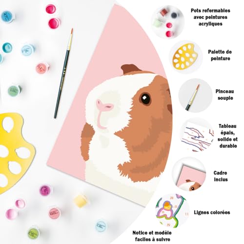 Ravensburger - CreArt Kids 8x12 cm - Numéro d'art - Cochon d'Inde - Kit de Peinture par numéros - Dès 7 Ans - 25591