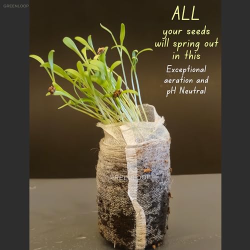Image of GREENLOOP Cocopeat Coins | Jiffy Plug for Seeds| 40mm Size| 25 Coir Coins | Optimum to grow Seed into plant seedlings, Diameter 4 cms, Height 1cms, Expands 5X when soaked in water, bio-degradable