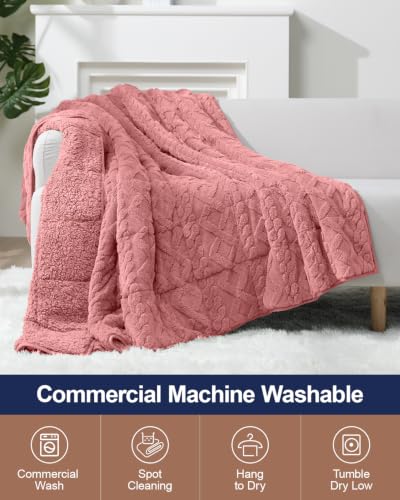 Image of Ultra Soft Sherpa Weighted Blanket for Adults, 48 inchx72 inch 15lbs Heavy Blankets
