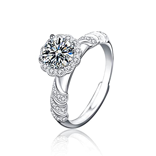 Bague réglable argent femme fleur bouquet moissanite le cadeau idéal pour marquer un moment unique
