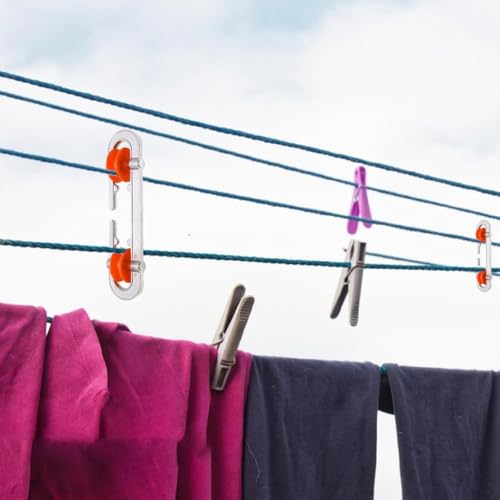 Daijianbin 6 Pcs Clothesline Spreader, Aluminium Heavy Duty Outdoor Clothes Line Separator Pulley for Heavy Loads and Clothesline - Image 3