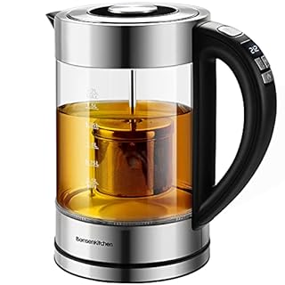 Electric Tea Kettle 1.7L, 1500W Fast Heating, Temperature Control Water