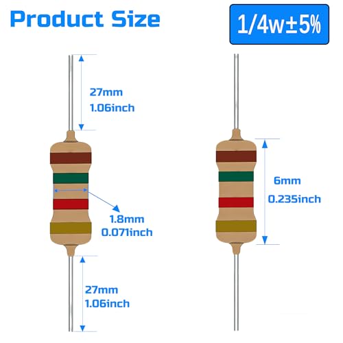 1000 Pieces 25 Values Resistor Kit, 1/4W - Image 5