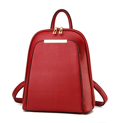 RMXMY Bolso Femenino Simple Casual Moda Tendencia Bolsa de Hombro Bolsa de Viaje Personalidad Creativa Bolsa de Hombro Salvaje Mochila (Color : Rojo)