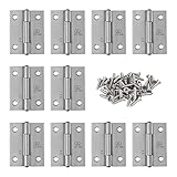 Adiyer 10pcs 304 Stainless Steel 1.5-inch Folding Butt Hinges Home Furniture Hardware Door Hinge Small Hinges for Wooden Boxes Lid Jewelry Box Crafts (38mm x 30.5mm x 1mm)