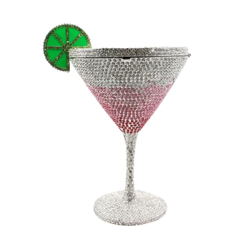 Image of Women Goblet Rhinestone Evening Bag Cocktail Cup Diamond Clutch Funny Crystal Prom Handbag Wedding Purse for Party