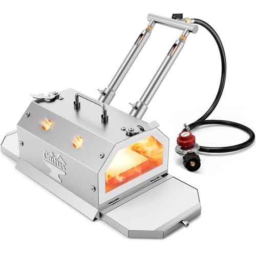 Caifus 2 Burner Propane Forge with Double Doors, Portable Gas Blacksmith Forge Kit with Gas Ball Valve and 30PSI Regulator, Knife Making and Metalworking Blacksmithing Tools for Beginners