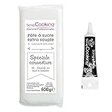 Fondant 500g Blanco + Icing Negro