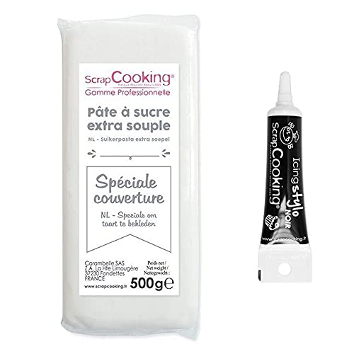 Fondant 500g Blanco + Icing Negro