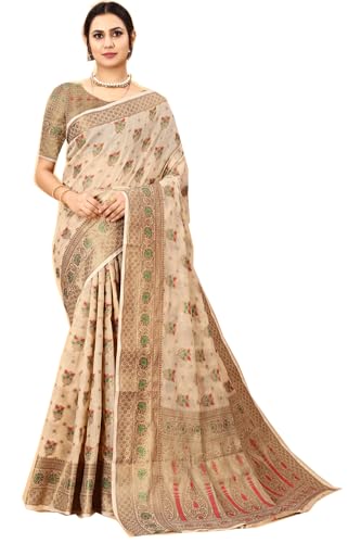MOHIT CREATIONS Traditional Pure Cotton Silk Saree With Unstitched Blouse