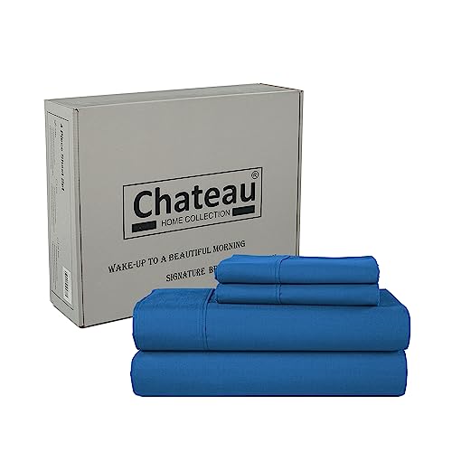 CHATEAU HOME COLLECTION Tencel Cotton Sheet Set, Soft, Breathable 300 Thread Count Oeko-TEX Certified King Bed Sheets, Cooling Sheets, Fits Mattresses Upto 17