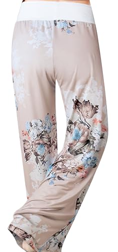 Image of Women Pajama Pants Comfy Lounge Wide Leg Casual Stretch Palazzo Drawstring Pj Bottoms Pants S-3XL